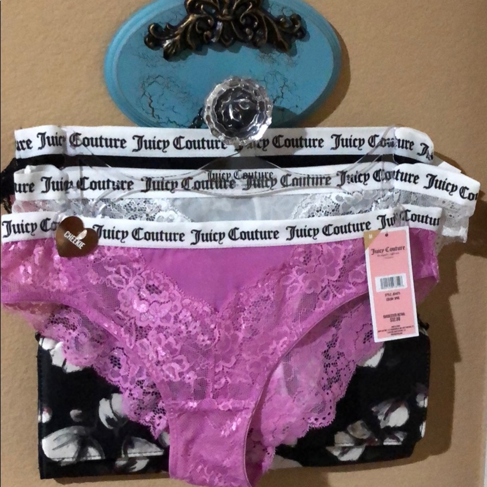 Juicy Couture 3 pair Lacy Cheeky Panties NWT 💕🖤